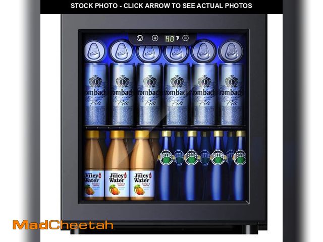 Lot 74-12784260 - SIMZLIFE 17 in. Single Zone 50-Cans Freestanding/Countertop Beverage Refrigerator Cooler Fridge in B...