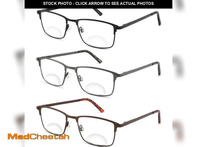 Lot 74-13625884 - HOTJOJO 3 Pack Bifocal Reading Glasses for Men, Blue Light Blocking Computer Readers,Anti UV Ray/Eye...