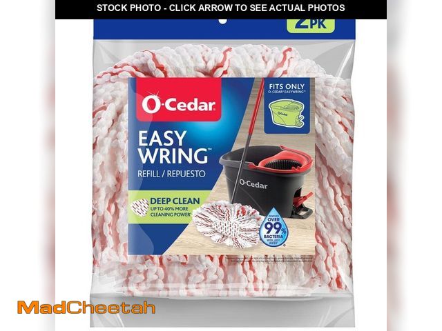Lot 74-12921297 - O-Cedar EasyWring Deep Clean Spin Mop Head Replacements, 40% More Scrubbing Power, Washable Microfib...