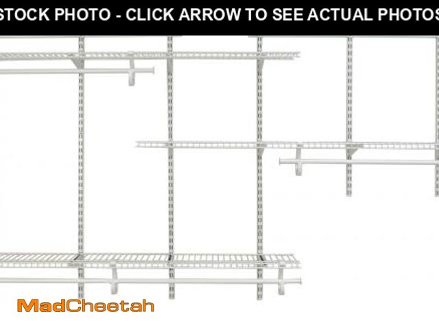 Lot 74-12493664 - ClosetMaid ShelfTrack Wire Closet Organizer System Adjustable from 5 to 8 Ft, With Shelves, Clothes ...