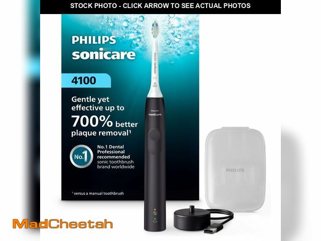 Lot 74-13718638 - Philips Sonicare 4100 Rechargeable Electric Toothbrush, Advanced Plaque Removal, Pressure Sensor, In...