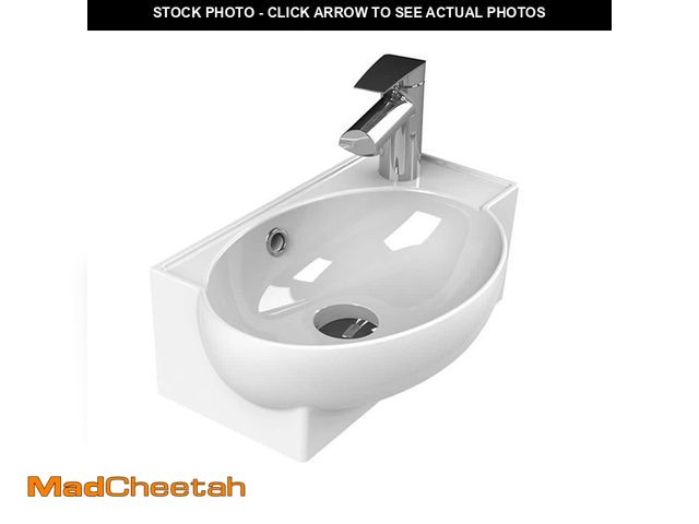 Lot 74-14593295 - SINK ONLY--Nameeks Mini Vessel Sink in White CeraStyle 001300-U-One Hole - UNUSED