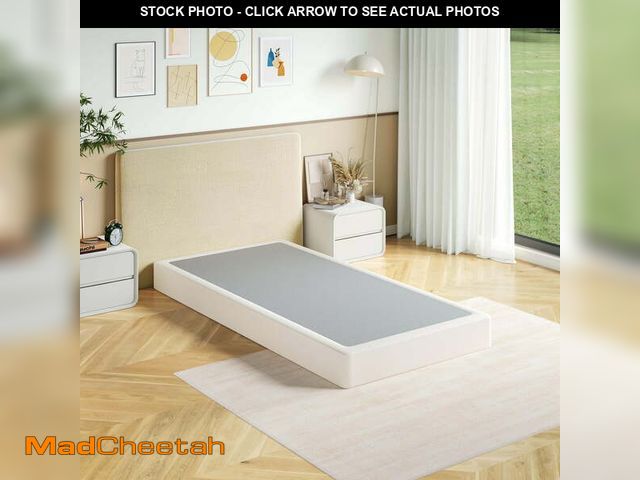 Lot 74-13043703 - (MISSING COVER) ZIYOO 4 inch Metal Box Spring, Heavy - Duty Mattress Foundation,Twin Size - USED