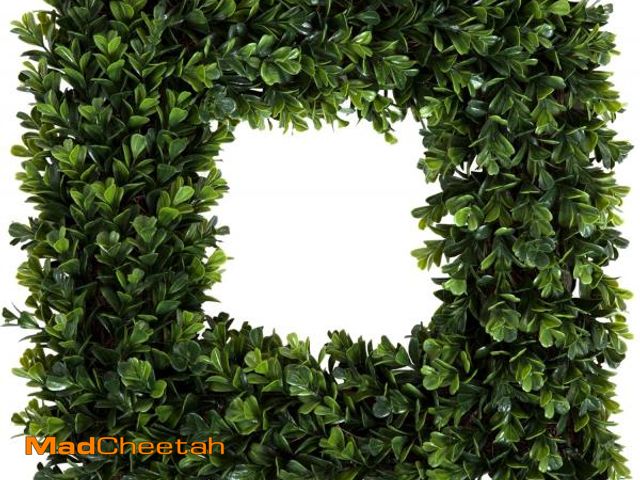 Lot 74-12096407 - Pure Garden Boxwood Wreath - 16.5-Inch Square UV Resistant Artificial Spring, Summer, Fall or Winter...