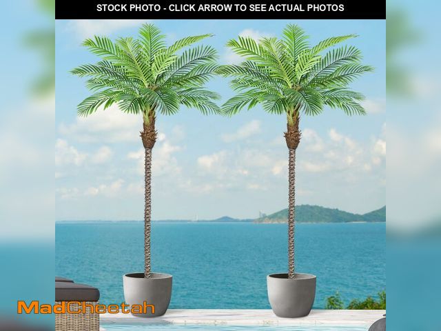Lot 74-12786643 - Keeplush 10ft Tall Artificial Phoenix Palm Tree for Outdoor Indoor Decor, Large Faux Coconut Silk Pa...