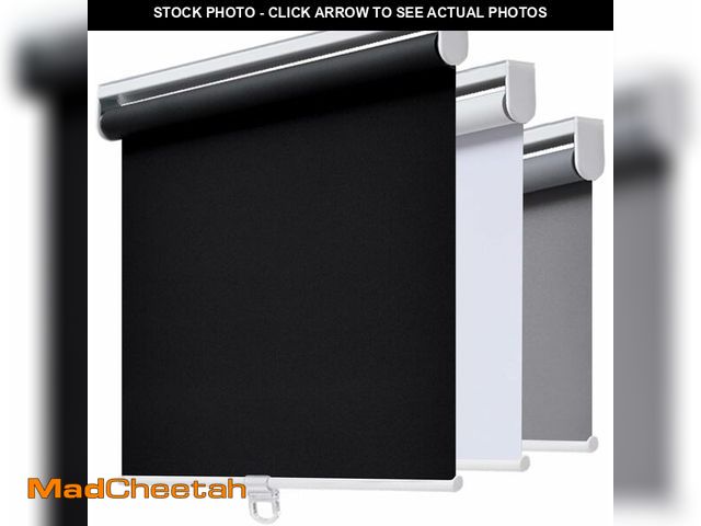 Lot 74-14250665 - Cordless Roller Shades Blackout Blinds for Windows Room Darkening Rolled Up Shades with Spring Syste...