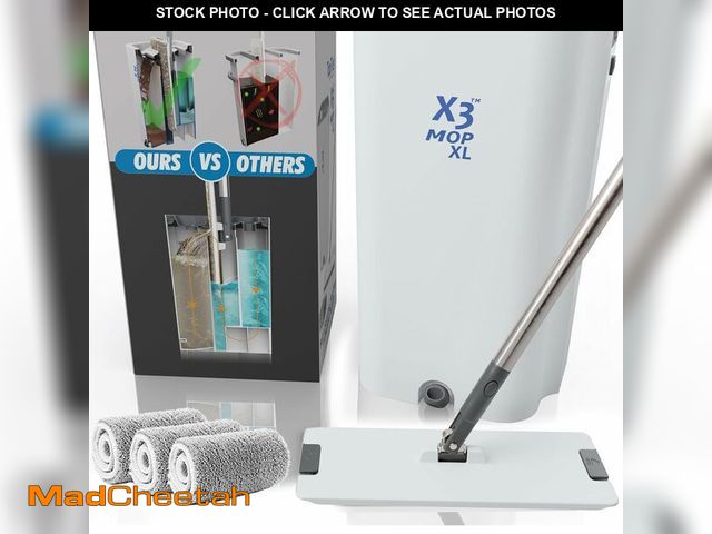 Lot 74-13710868 - X3 Mop XL, Separates Dirty and Clean Water, 3-Chamber Design, Flat Mop and Bucket Set, Hands Free Ho...