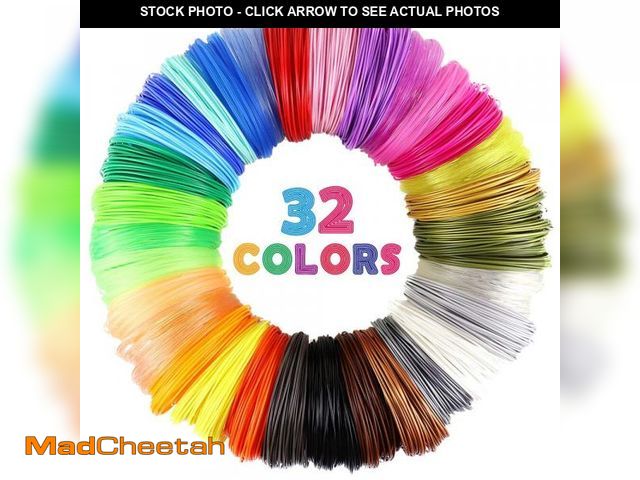 Lot 74-11553589 - MIKA3D 32 Colors 3D Pen PLA Filament Refills, Each Color 10 Feet, Total 320 feet, Pack with 4 Finger...