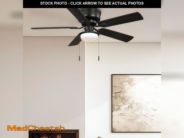 Lot 74-14222907 - Hampton Bay Colton 52 in. Indoor Flat Bronze Low Profile Ceiling Fan with Light Kit and Bright White...