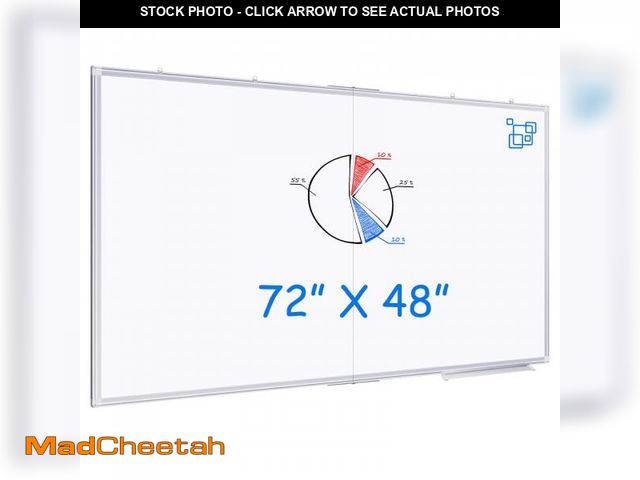 Lot 74-12153289 - Large Whiteboard for Wall 72"X48", White Board Dry Erase 6' x 4' Magnetic Whiteboard Foldable Wall-M...