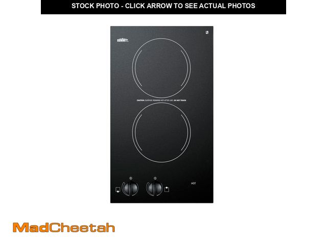 Lot 74-14364245 - Summit Appliance 12 in. 120-Volt Radiant Electric Cooktop in Black with 2 Elements - UNUSED