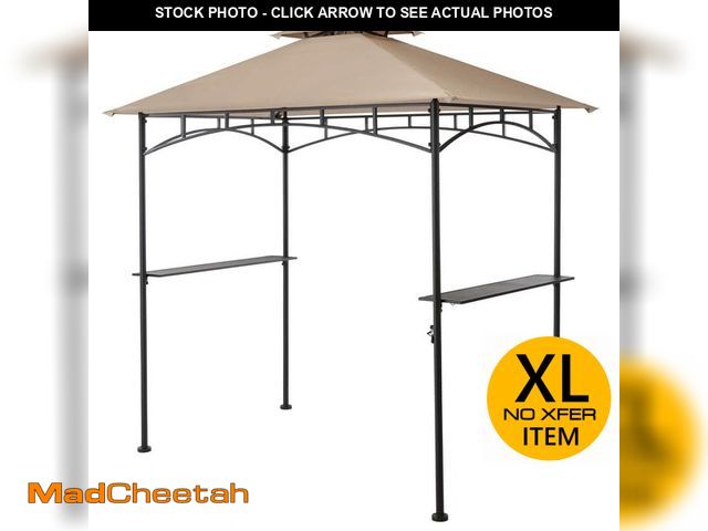 Lot 74-12516868 - (MISSING HARDWARE) Hampton Bay Heathermoore Outdoor Patio 8 ft. x 5 ft. Grill Gazebo - USED