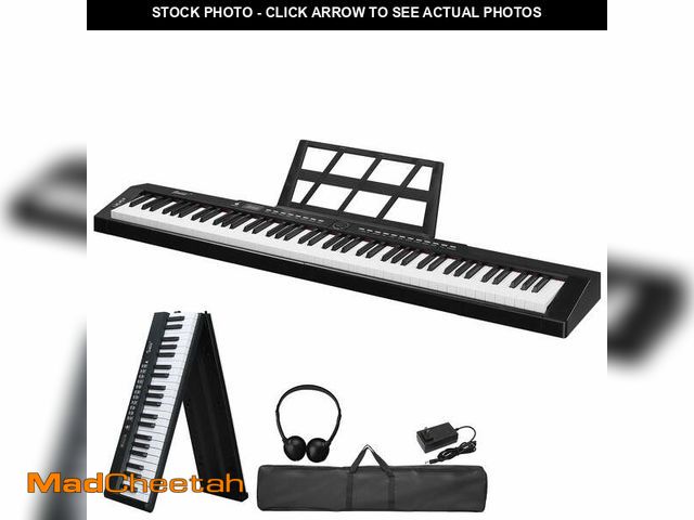 Lot 74-13765964 - Glarry 88-Key Digital Piano Keyboard with Bluetooth, Foldable Electric Piano, for Beginner, Kids, Ad...