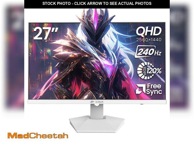 Lot 74-13060444 - CRUA 27 Inch Gaming Monitor QHD 1440P 240Hz 120% sRGB IPS Computer Monitor with Built in Speaker, Ti...