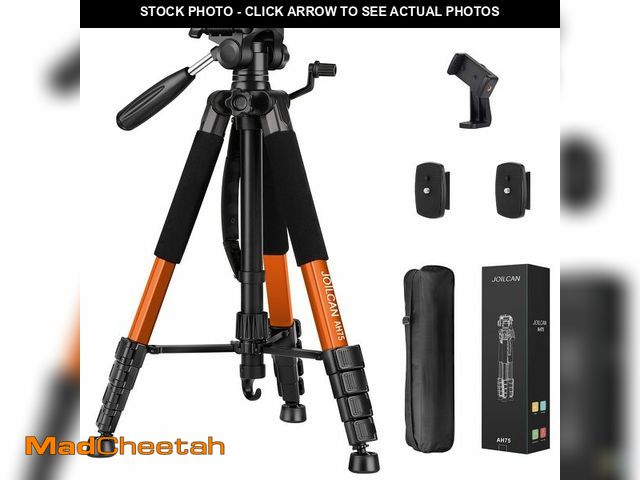 Lot 74-12604189 - JOILCAN Tripod Camera Tripods, 74" Tripod for Camera Cell Phone Video Photography, Heavy Duty Tall C...