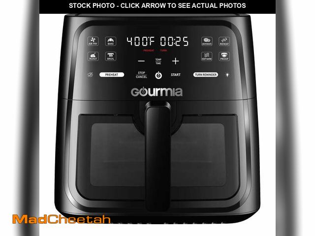 Lot 74-13043244 - Gourmia 8 Qt Air Fryer, 8 Presets with Digital Display, FryForce 360Â° Technology, Easy View Window ...