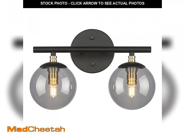 Lot 74-11552918 - LMS Bathroom Light Fixtures, 2-Light Bathroom Vanity Light Fixtures 13 Inch, Black and Brass Gold Fi...