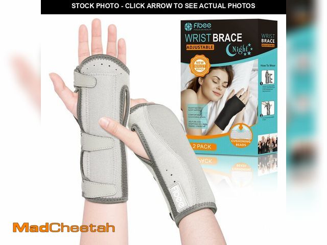 Lot 74-12710368 - Carpal Tunnel Wrist Brace Night Support 2 Pack, Adjustable Wrist Brace for Sleeping, Wrist Splint wi...