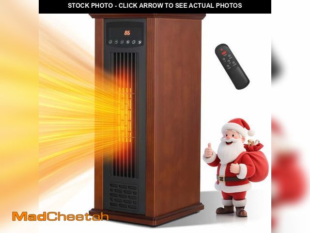 Lot 74-13656983 - PRO CHOICE 24" 1500W Infrared Tower Heater with Remote, Portable Space Heater for Home - Wood Grain ...