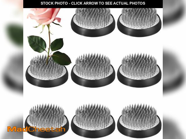 Lot 74-13630143 - Sliner 8 Pcs 1.57 x 0.43 Inch Floral Frogs Round Brass Flower Holder Japanese Ikebana Vase Floral Fr...