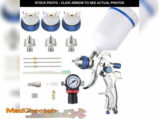 Lot 74-13542608 - ENDOZER Professional HVLP Spray Gun Set Gravity Feed Air Spray Gun with 1.3, 1.5, 1.8mm Nozzles 20oz...