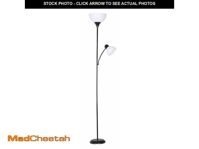 Lot 74-12858003 - Mainstays 72'' Black Combo Floor Lamp With Reading Lamp, Modern Design - USED
