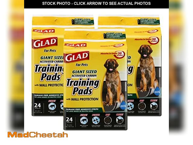 Lot 74-12695608 - Glad for Pets Day to Night Activated Carbon Puppy Training Pads for Dogs with Wall Protection and Ad...