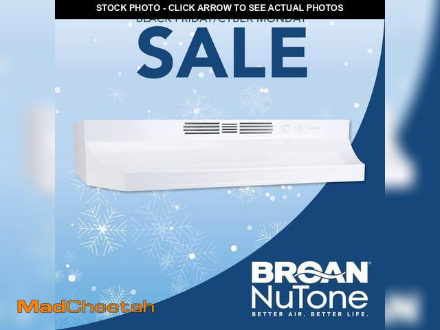 Lot 74-12690812 - *DENTED* Broan-NuTone RL6200 Series 30 in. Ductless Under Cabinet Range Hood with Light in White *DE...