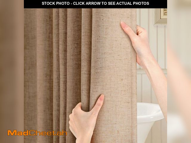 Lot 74-14387039 - XOGUIBO Linen Shower Curtain Boho Farmhouse Shower Curtains for Bathroom Neutral Luxury Fabric,Brown...