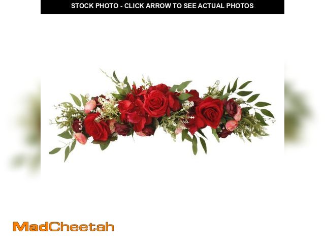 Lot 74-14295061 - BFYDOAA Rose Swag Flowers,Wedding Arch Flowers Artificial Rustic Flower Swag Green Leaves Rose Peony...