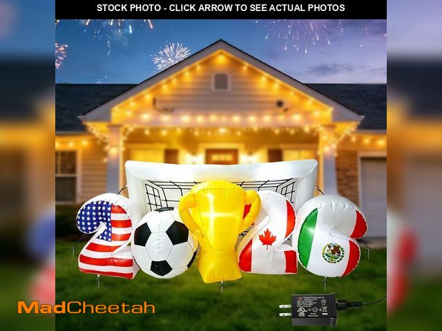 Lot 74-14377466 - 7FT Soccer World Football Champion Cup Inflatable 2026 Outdoor Decorations Football Award Blow Ups f...