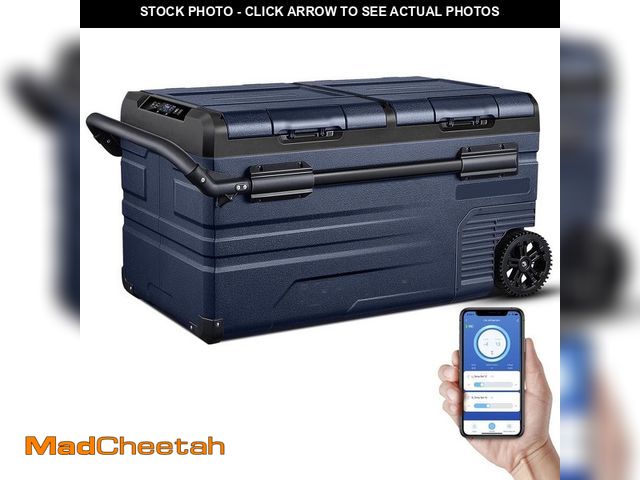 Lot 74-11914477 - 3.2 cu. ft. 82 Qt. Frost Free Car Refrigerator Portable 12/24-Volt DC and 110-240-Volt AC Dual Zone ...