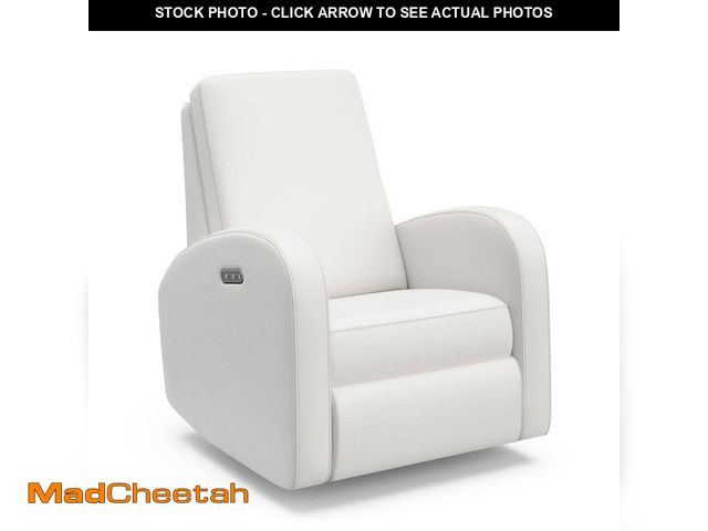 Lot 74-12746760 - Storkcraft Santa Monica Ivory Basketweave Power Recliner - UNUSED