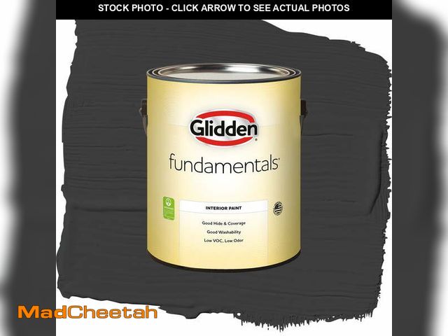 Lot 74-14445325 - Glidden Fundamentals Grab-N-Go Black Eggshell Interior Paint, 1 Gallon + 1 QT of Semi-Gloss White w/...