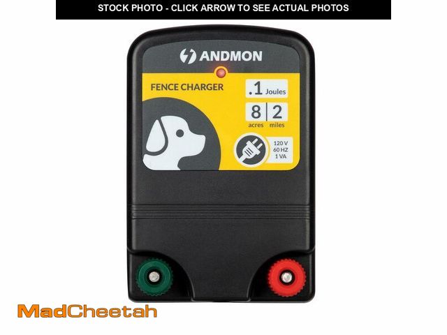 Lot 74-12599232 - 0.12 Joule Electric Fence, AC-Powered Electric Fence Charger for 2 Miles &amp; 8 Acre Protection, El...