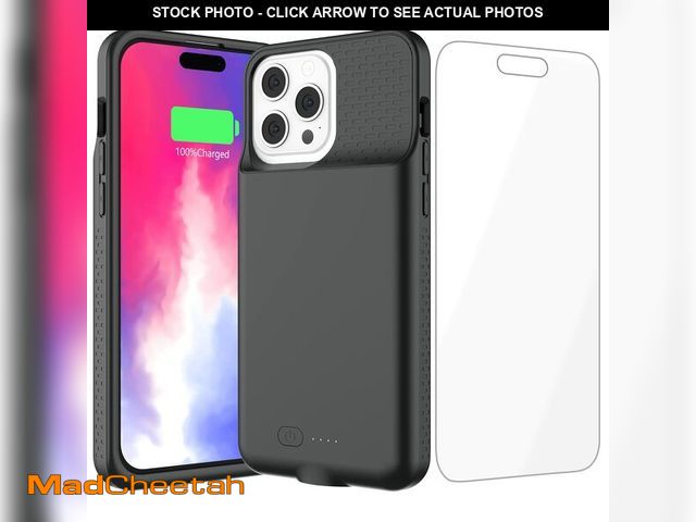 Lot 74-12451054 - Battery Case for iPhone 14 Pro Max/14 Plus/13 Pro Max/12 Pro Max, Charging Case With Stand 8000mAh P...