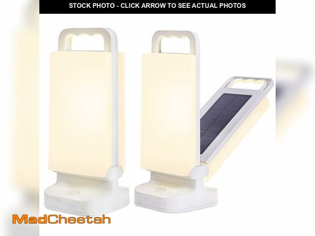 Lot 74-13574704 - Solar Camping Lantern 6000mAh 2 Pack, USB Rechargeable Camping Light &amp; Power Supply, Dimmable LE...