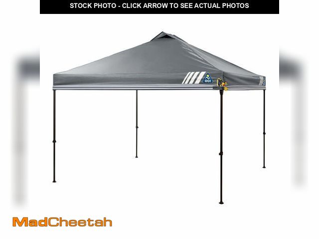 Lot 74-12766441 - GCI Outdoor LevrUp Canopy 10' x 10' Portable Pop Up Shade Tent with Roller Bag, Mercury Gray - USED