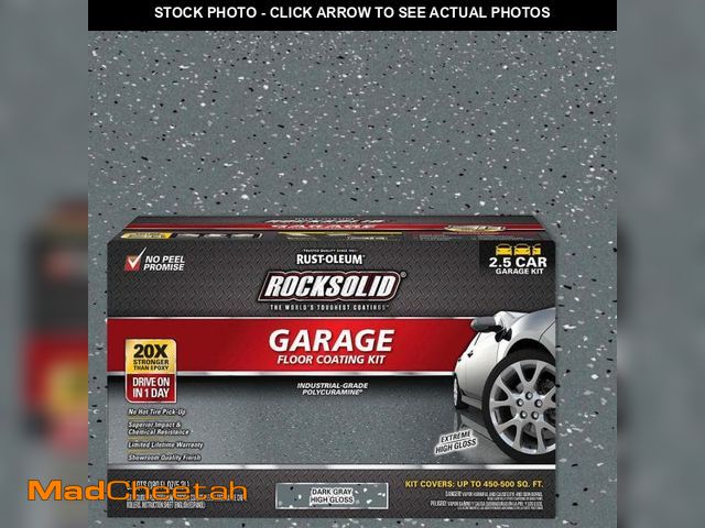 Lot 74-12255043 - Rust-Oleum RockSolid 180 oz. Dark Gray Polycuramine 2.5 Car Garage Floor Kit - UNUSED