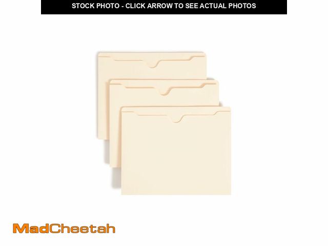 Lot 74-14213589 - Smead File Jackets Letter Size for File Folders, Reinforced Straight-Cut Tab, 2" Expansion, Letter S...