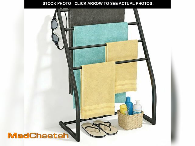 Lot 74-14148514 - Honiter Towel Drying Rack for Bathroom, Free Standing Towel Rack, 4 Tier Wide Towel Dryer Rack, Pool...