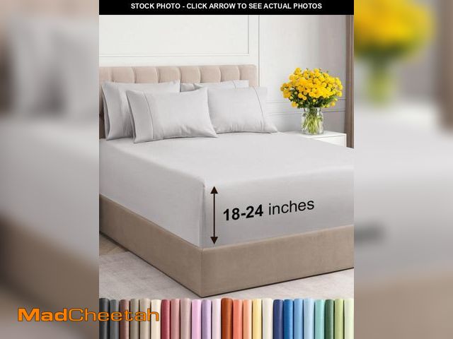 Lot 74-12114321 - Extra Deep King Sheet Set - 6 Piece Breathable &amp; Cooling Sheets - Hotel Luxury Bedding Set with ...