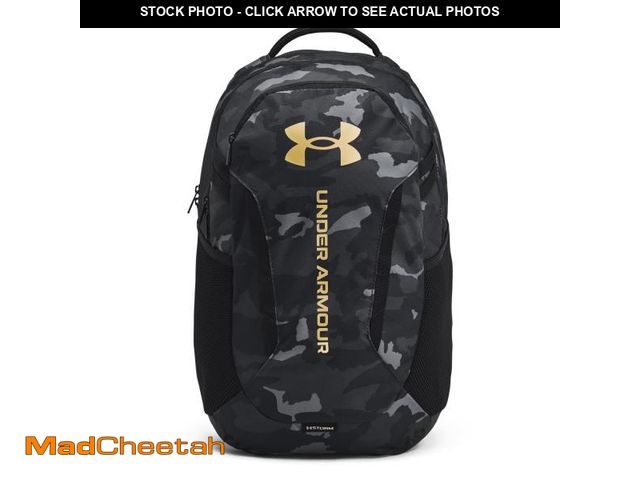 Lot 74-12537872 - Under Armour Unisex-Adult Hustle 6.0 Backpack, (001) Black/Black/Metallic Gold, One Size Fits Most -...
