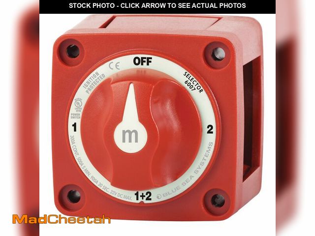 Lot 74-14145401 - Blue Sea Systems 4Ã¢â¬âPosition Mini Selector Battery Switch, Red, 6007 mÃ¢â¬âSeries - UNUSED