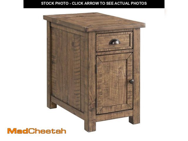 Lot 74-14342483 - (SOME DAMAGE) Martin Svensson Home Monterey 16 in. Natural Chairside End Table with Power - UNUSED