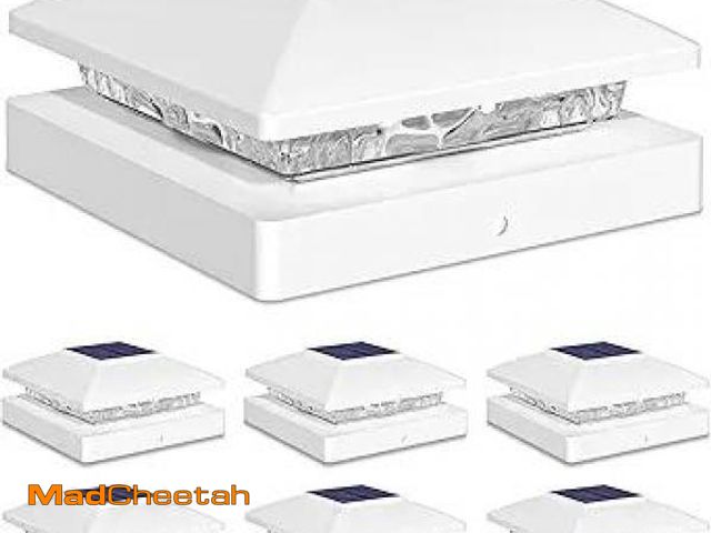 Lot 74-12127623 - Solar Post Cap Lights Outdoor 6pack, White Waterproof Solar Powered Deck Fence Post Lights Fit 4x4 W...
