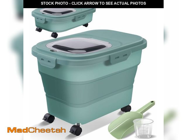 Lot 74-12699511 - Collapsible Dog Food Storage Container with Lids, Airtight 30 35 Lbs Rice Cereal Flour Sugar Contain...