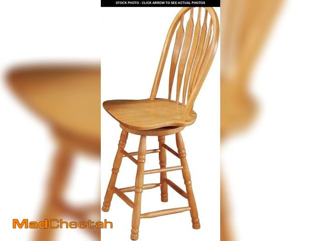 Lot 74-12096517 - Sunset Trading Selections 24" Counter Height Swivel Barstool | Farmhouse Country Cottage Windsor Arr...