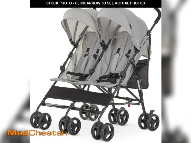 Lot 74-12137628 - Dream On Me Twin Venture Umbrella Stroller in Light Gray, Multi Backrest Positions, Adjustable &amp;...