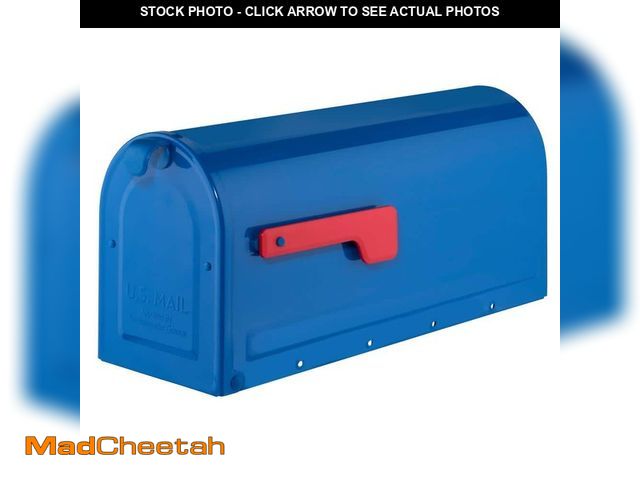 Lot 74-14321721 - Architectural Mailboxes MB1 Blue, Medium, Steel, Post Mount Mailbox - UNUSED